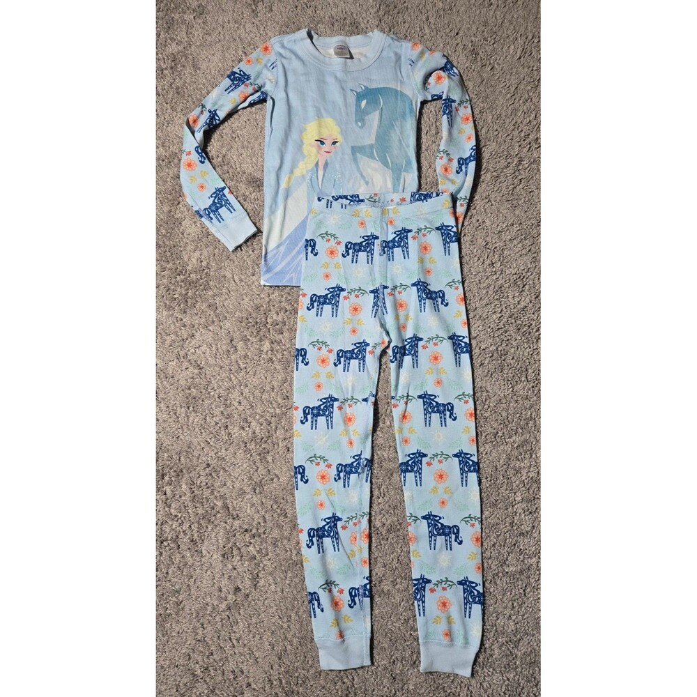 Hanna Andersson Long Sleeve Pajamas Set Elsa Frozen 2 Youth 130 Size 8 Organic